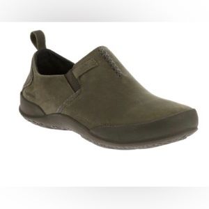 Cushe Leather Olive Green Swell Waterproof Slip-On Shoes 8